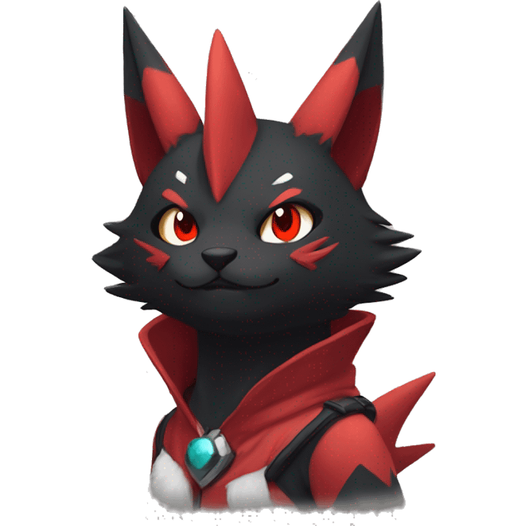 Black and Red Ethereal Fantasy Cool Edgy Cute Anthro Zangoose Litten Fakémon emoji