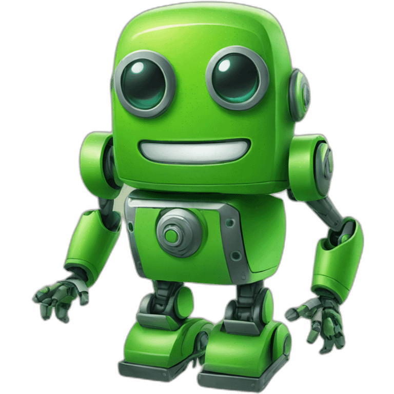 happy green robot emoji