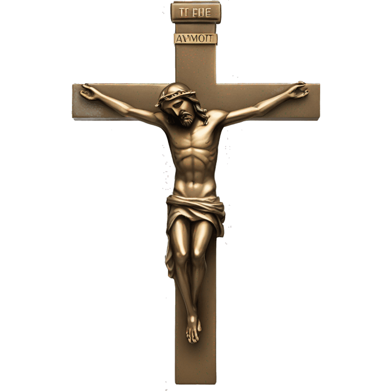 christ body statue bronze flying crucifix emoji