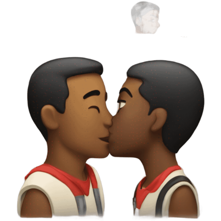 Guy kissing girl emoji