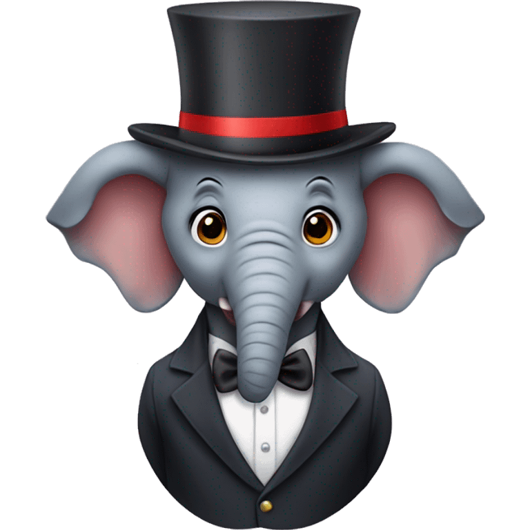 Elephant with a wig and a top hat and a spiderman costume emoji