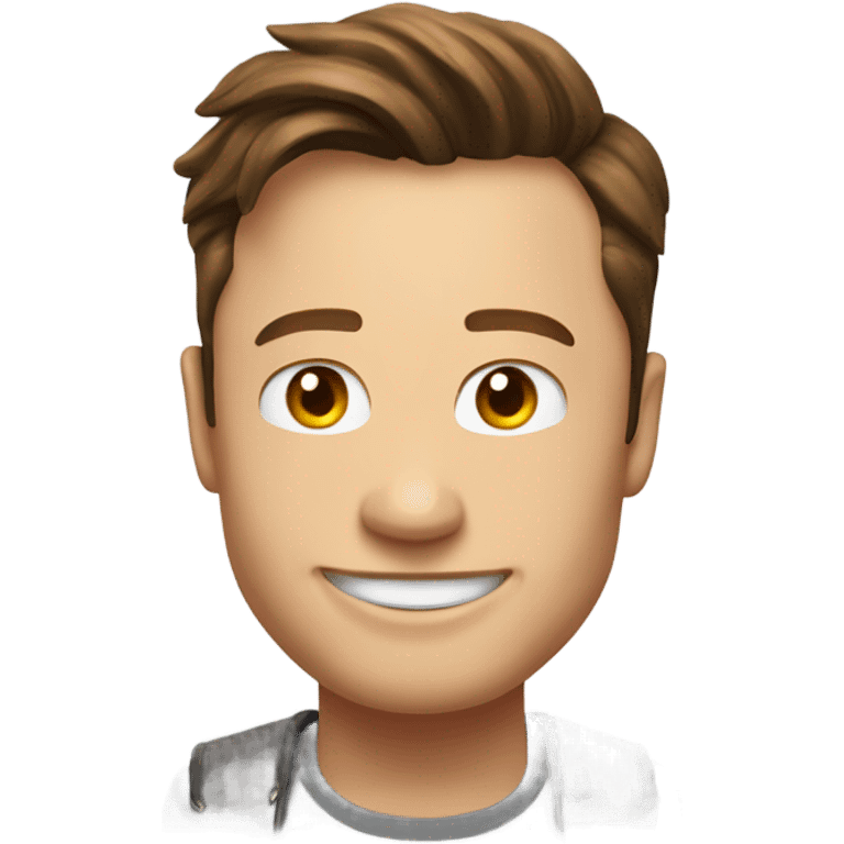 Elon musk half body，smile emoji