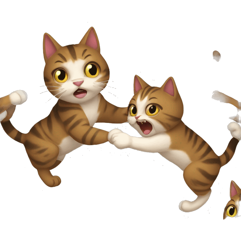 Cats fighting emoji