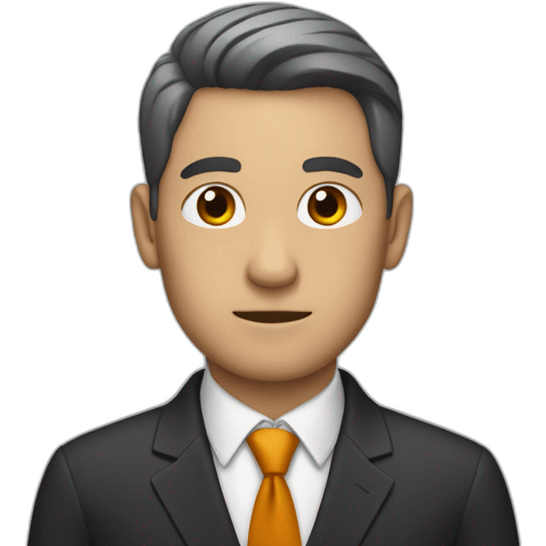 man in suit with a stop hand emoji