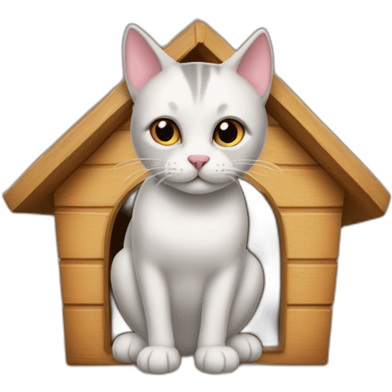 cat meow in doghouse emoji