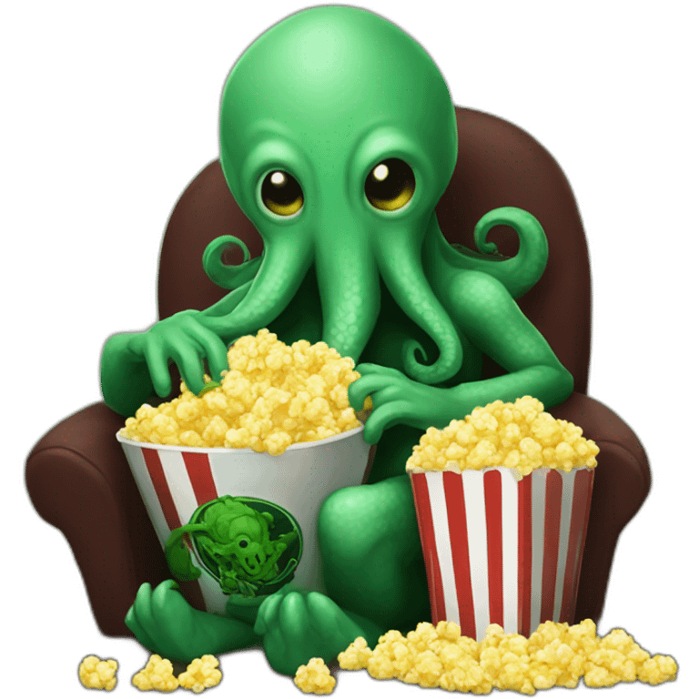 cthulhu eating popcorn emoji