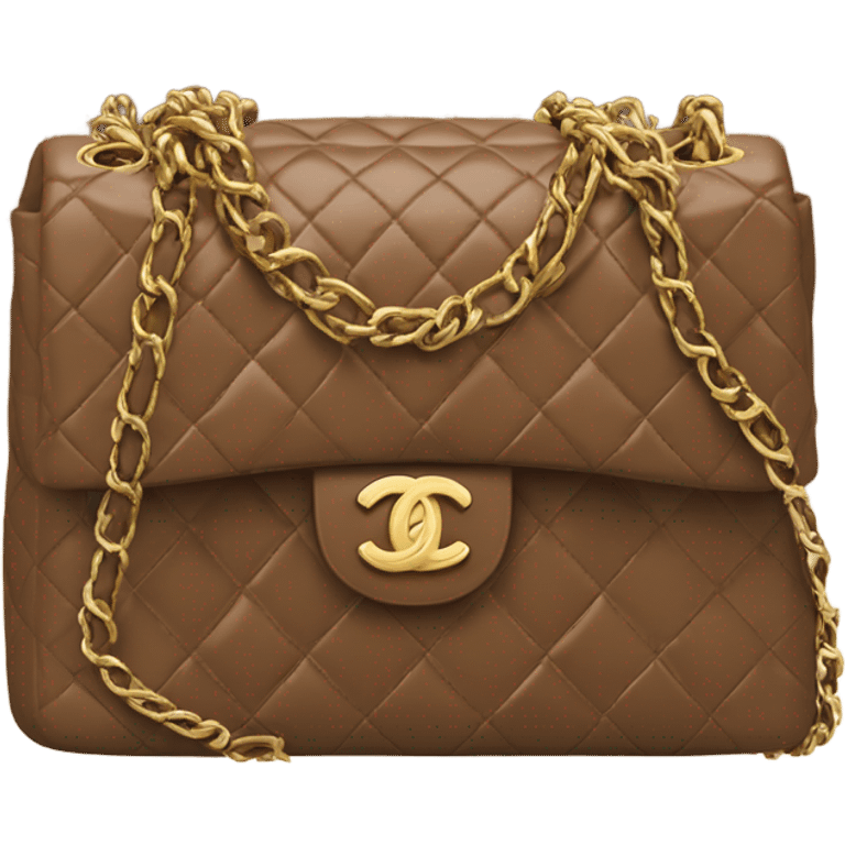 brown Chanel bag emoji