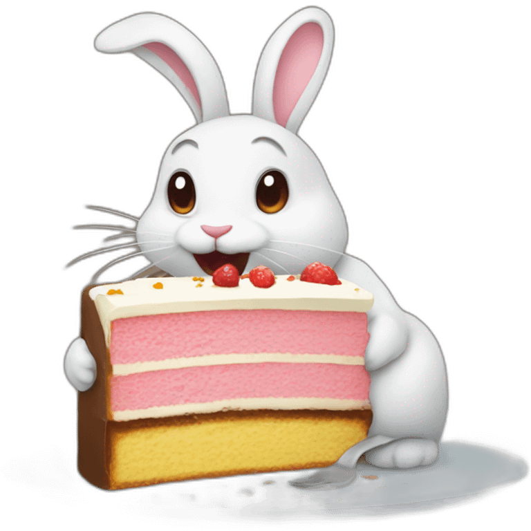 bunny eating cake emoji