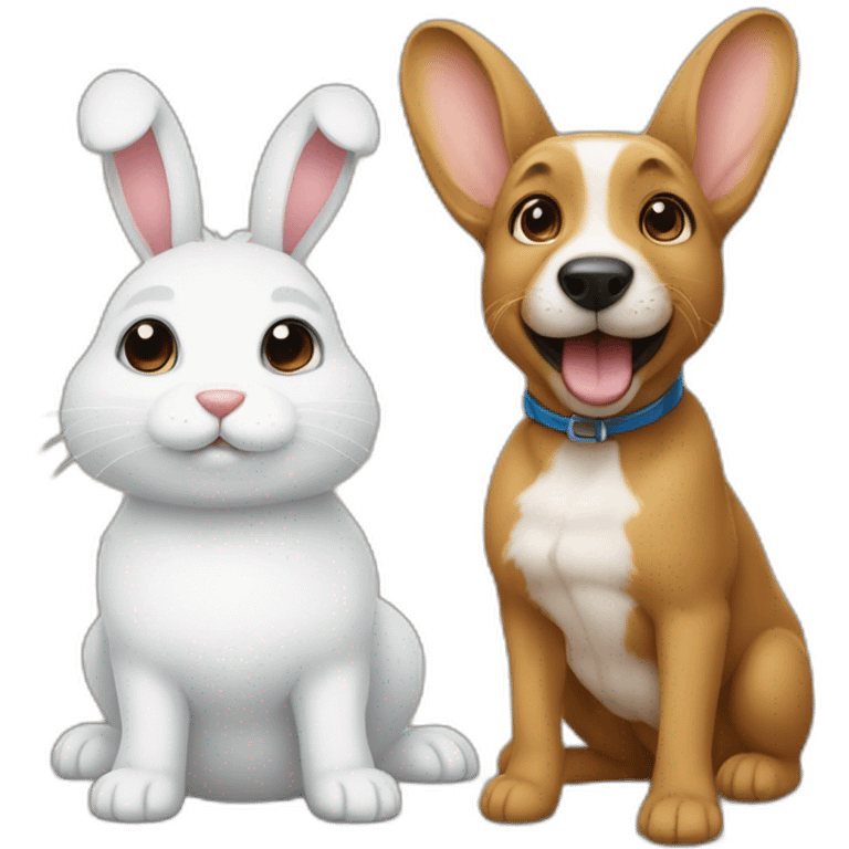 Lapin et un chien emoji