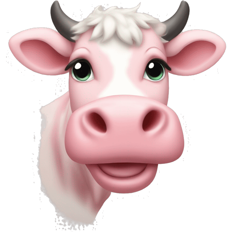 Pastel pink cow iPhone emoji cute small emoji