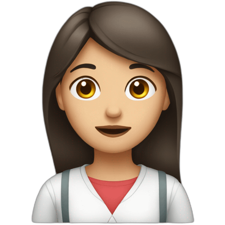 Brune girl taking médical drug emoji