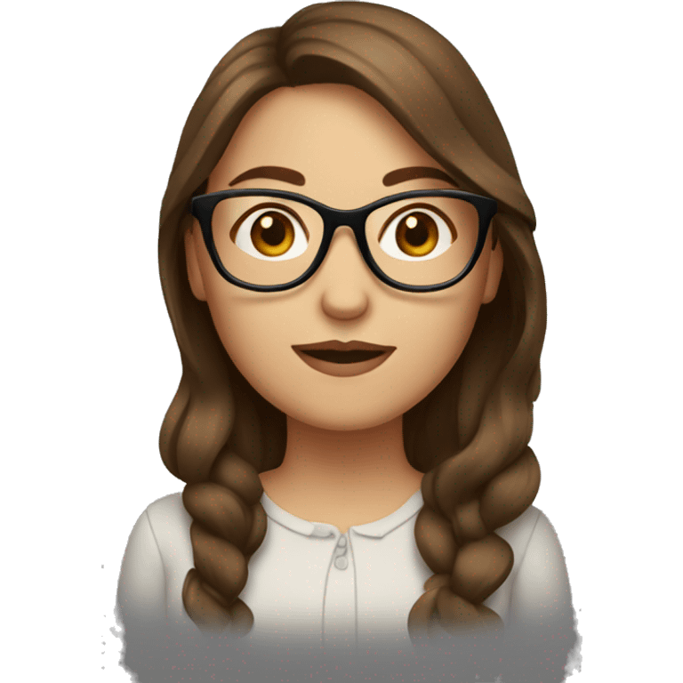 lady with brown hair and glassess emoji