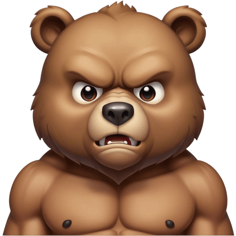 angry looking bear with six pack abs emoji