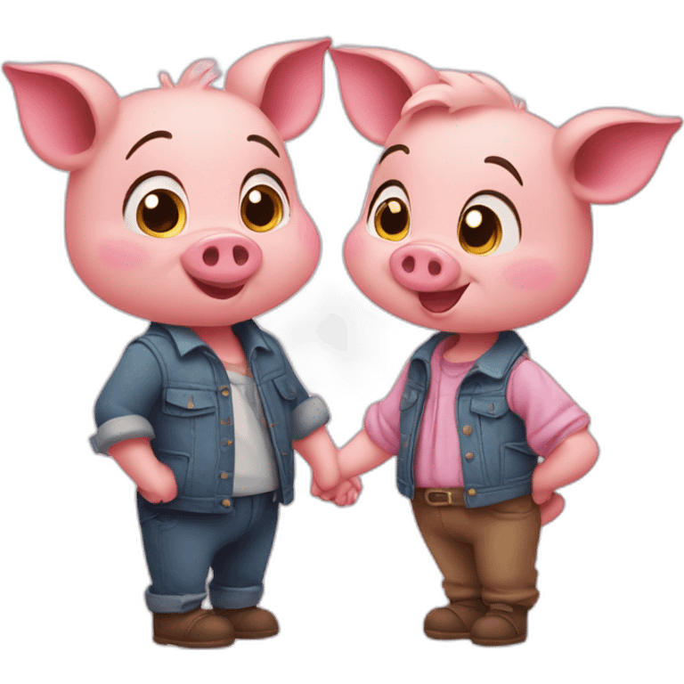 Disney 2 Pigs in love  emoji