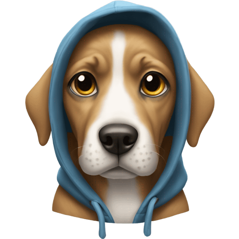 Dog wearing a hoodie emoji