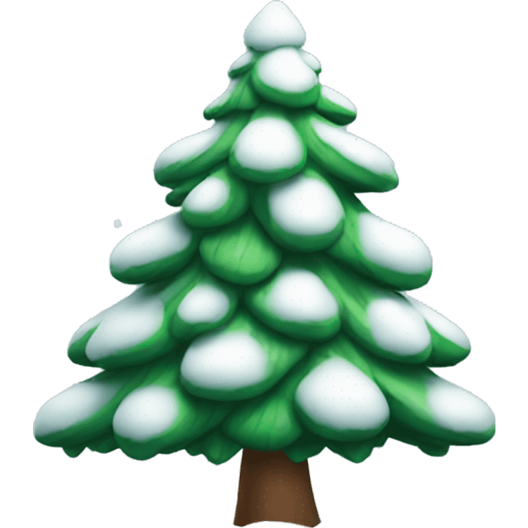 Christmas tree with snow emoji