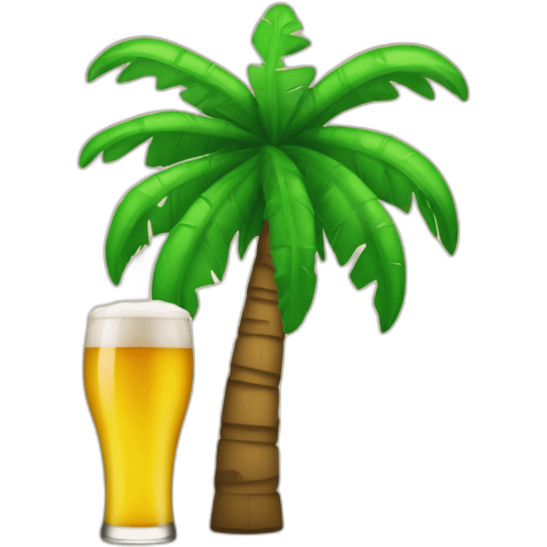 Cerveza y una palmera emoji