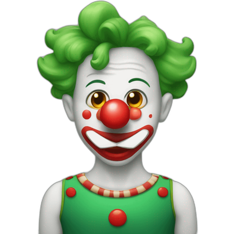 clown with red nose and green hair emoji