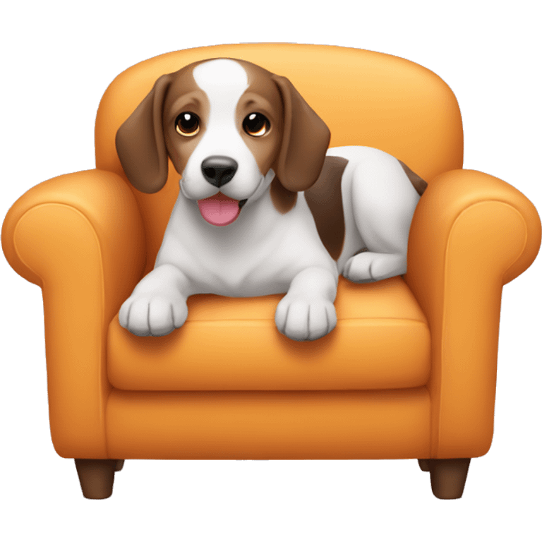 Cachorro limpando sofa  emoji