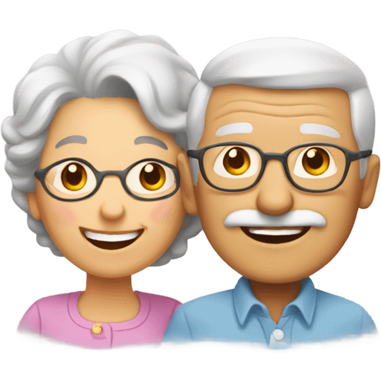 Happy grandpa and grandma  emoji