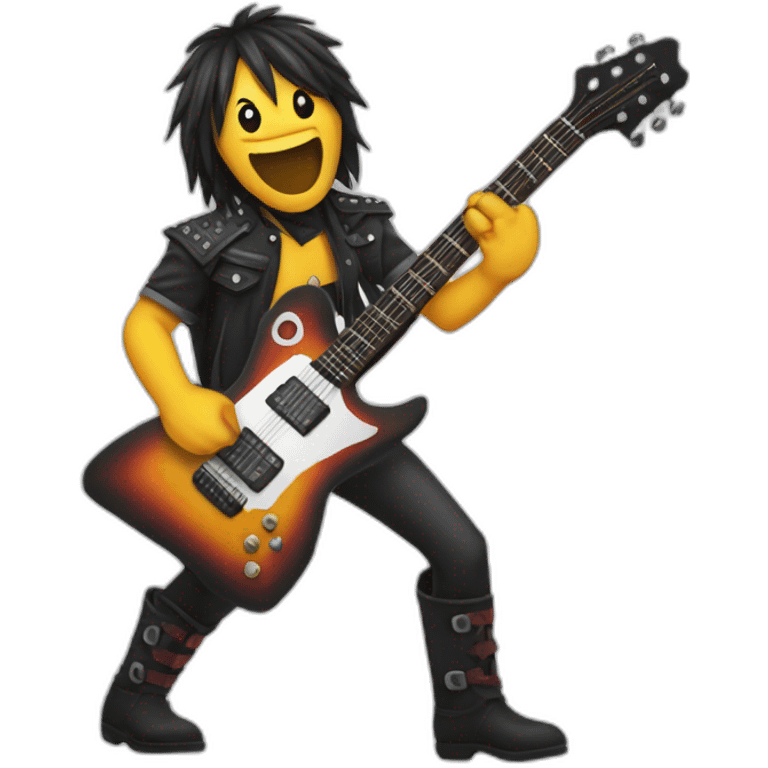 Metalero con una guitarra emoji