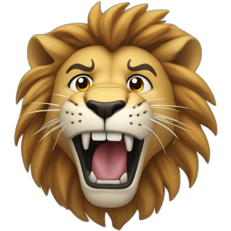 Lion punching the camera emoji