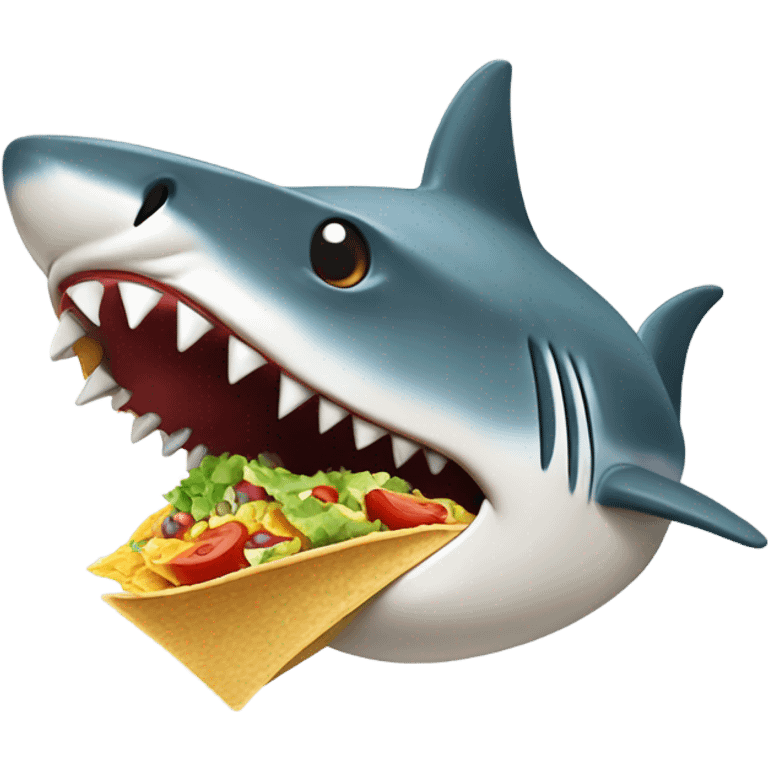 Shark eating taco emoji