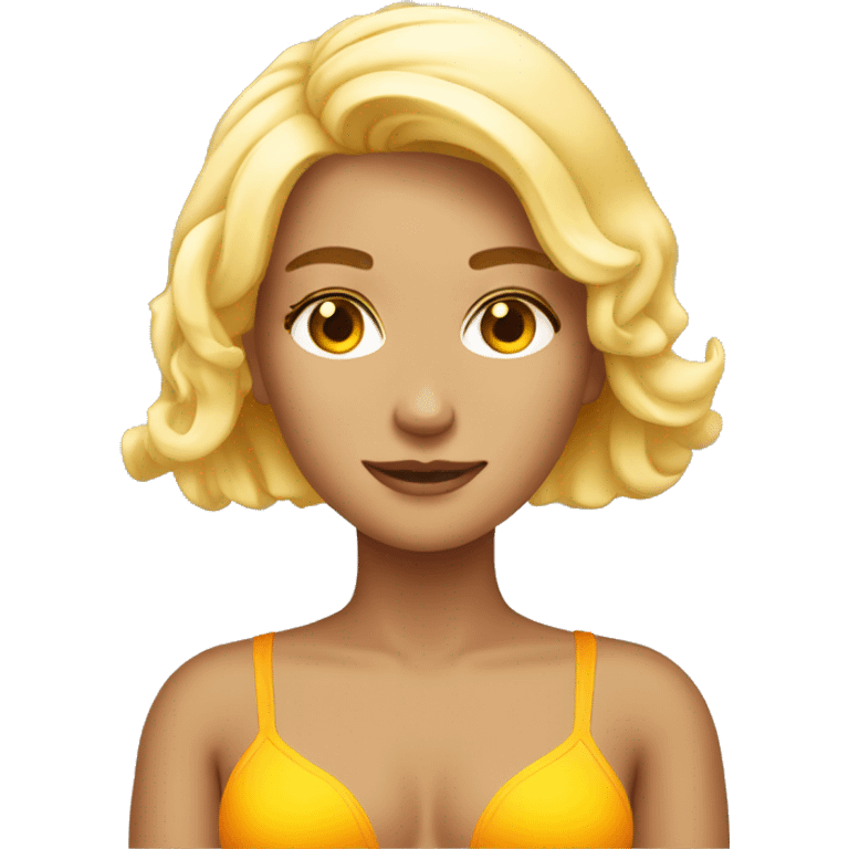 blonde girl tanning  emoji