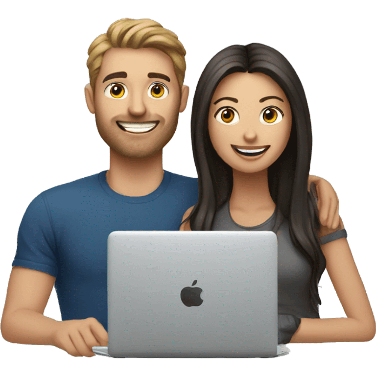 guy and girl talking on video call emoji