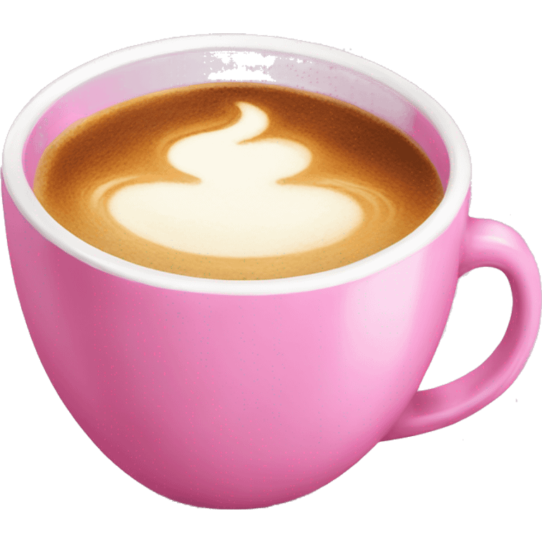 Cappuccino in pink mug emoji