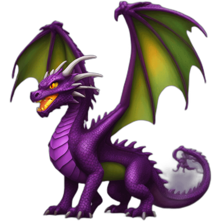 fire-deep-purple-dragon-with-green-eyed emoji