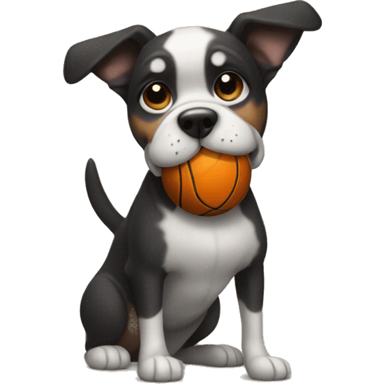 the ball-playing dog emoji