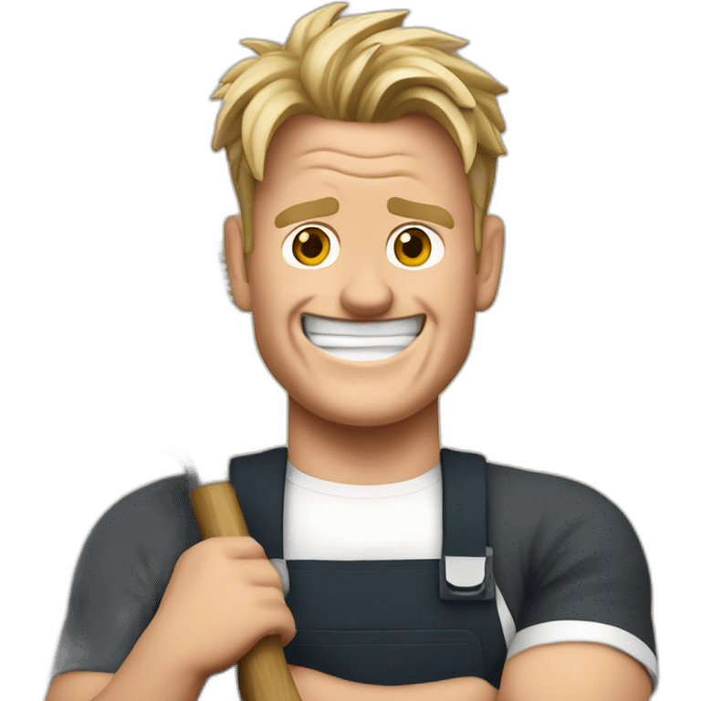 Gordon Ramsey holding a saws emoji