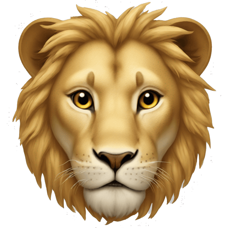 Lion head kiss lioness emoji