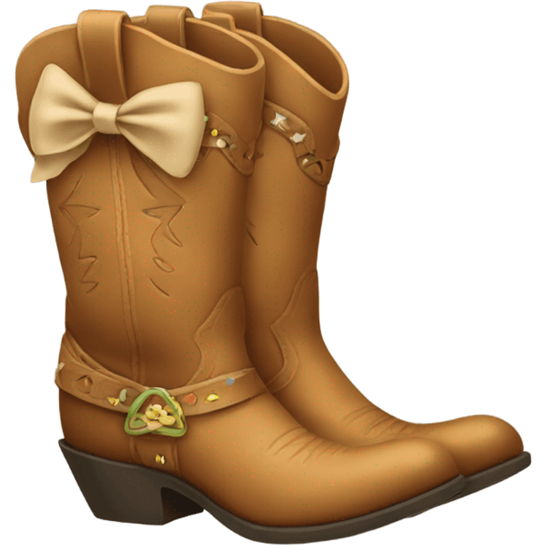 cowgirl boots with a bow  emoji