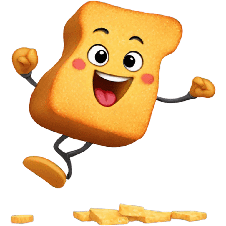 Chicken nugget dancin while eating cheese emoji