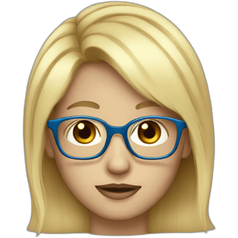 Blond hair blue eyes and glasses emoji