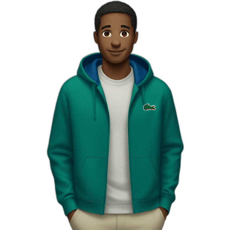 Black guy using lacoste hoodie emoji