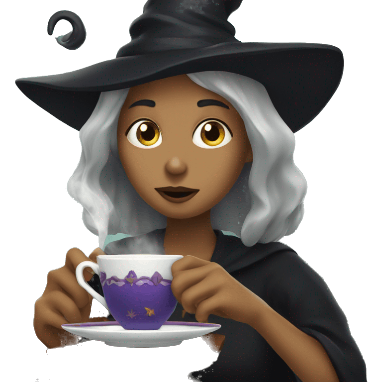 witch drinking tea emoji