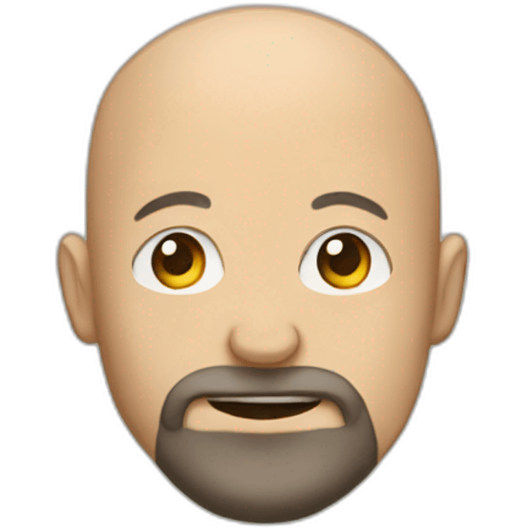 Bald man with beard popping head out of shed emoji