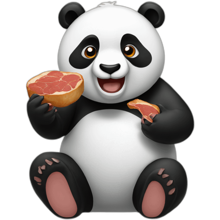 panda eating meat emoji