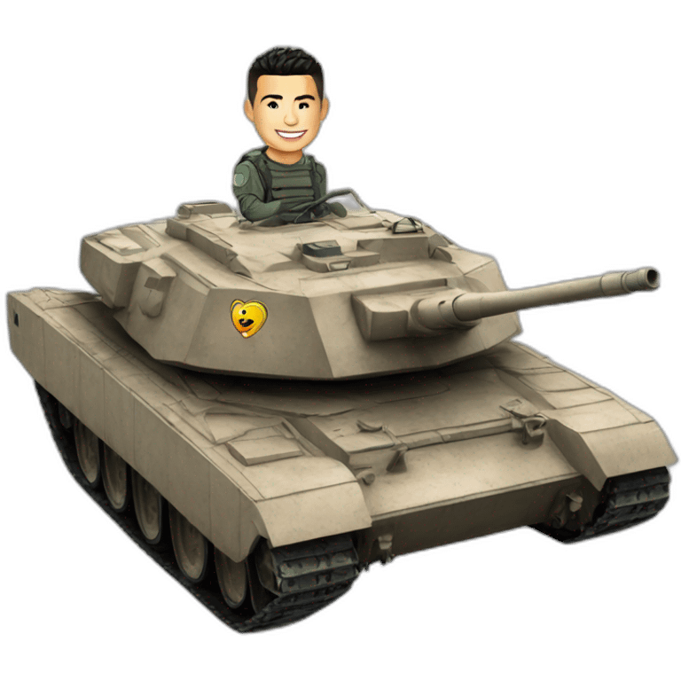 ronaldo sur un tank emoji