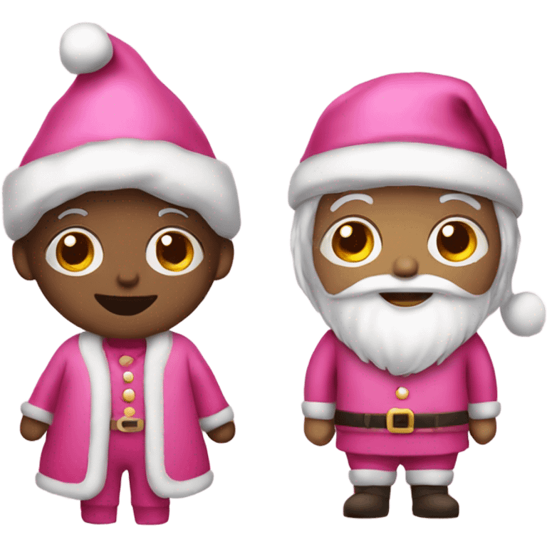 Santa and a pink outfit emoji