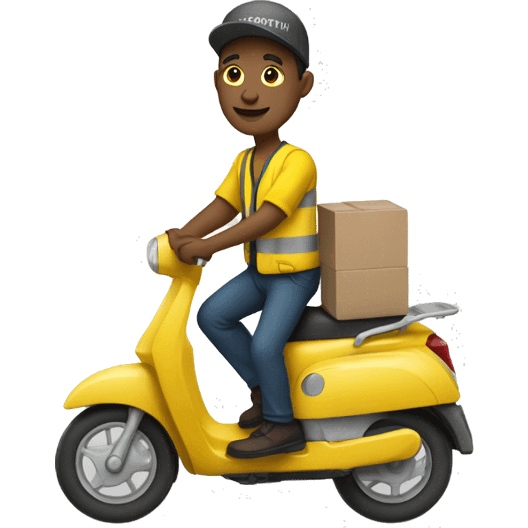 delivery driver with yellow clothes，white skin emoji