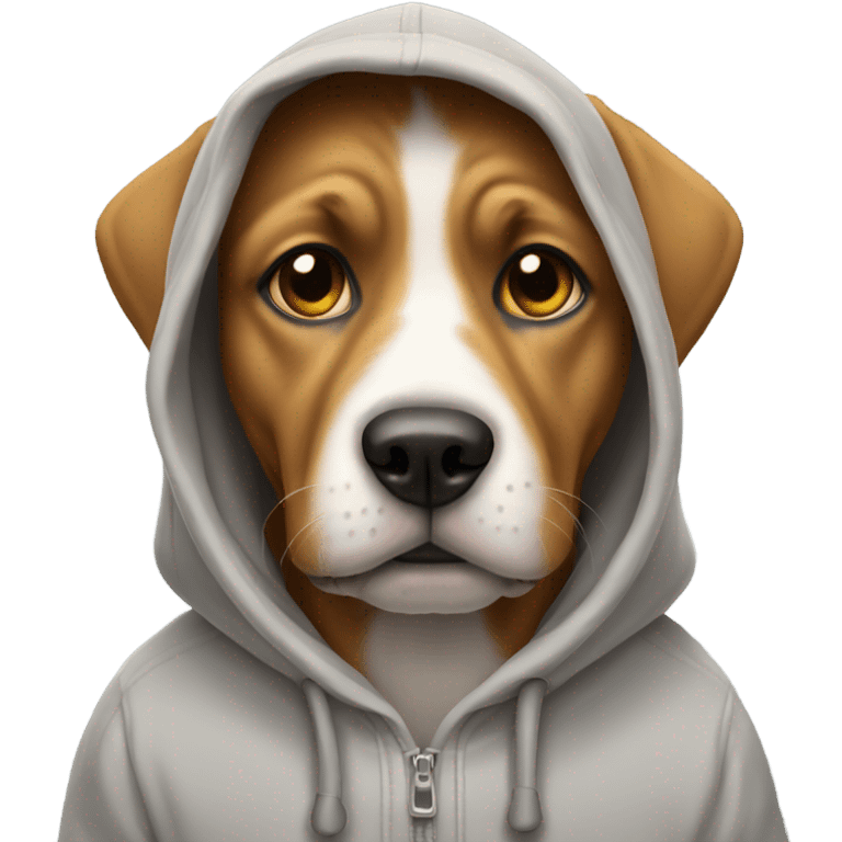 Dog wearing hoodie emoji