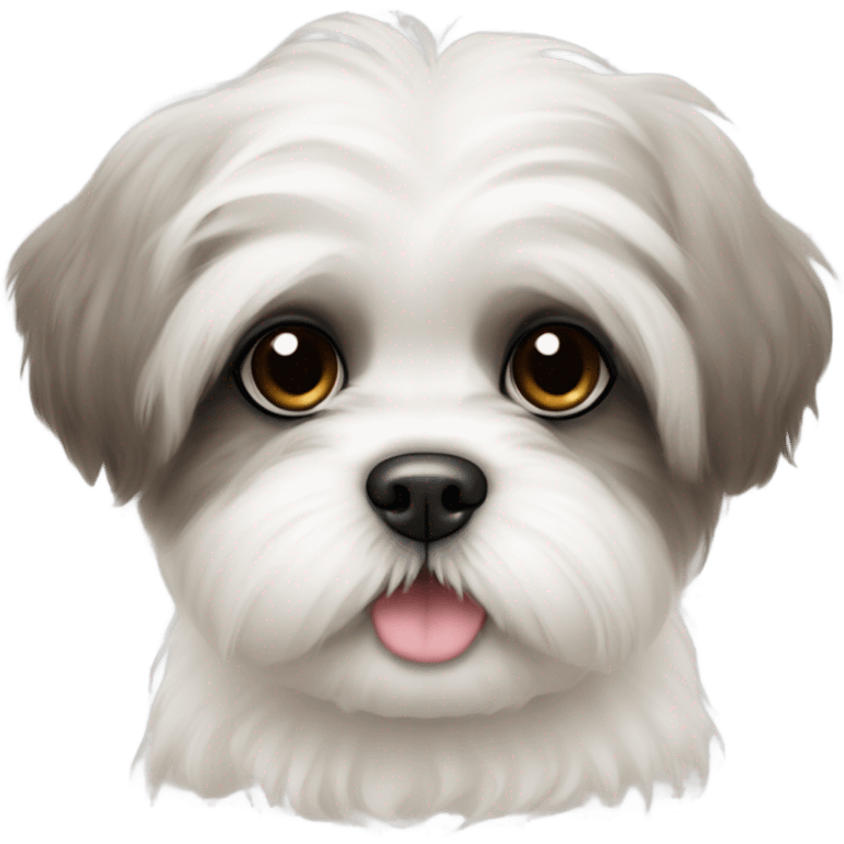 A white puppy that is a shih tzu emoji