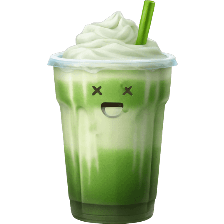 Iced matcha latte  emoji