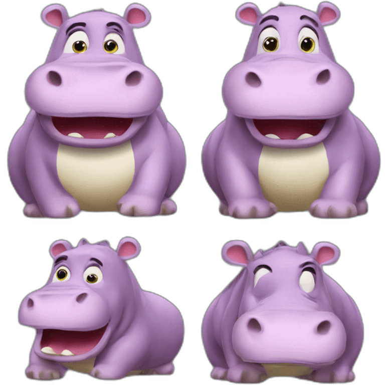 The hippopotamus moto moto from the Madagascar cartoon emoji