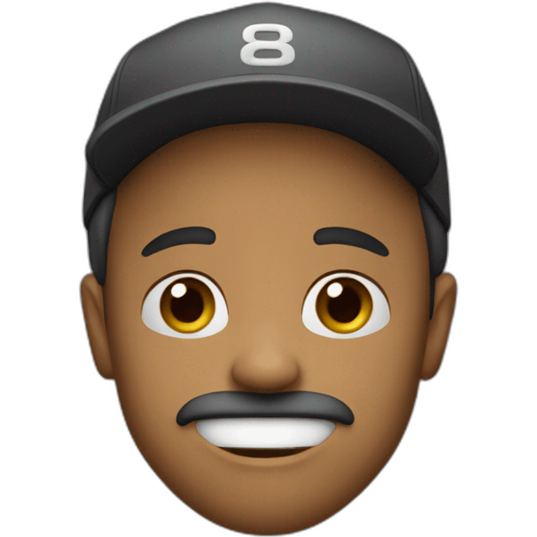 man wearing a cap biting his lip rizzing up emoji