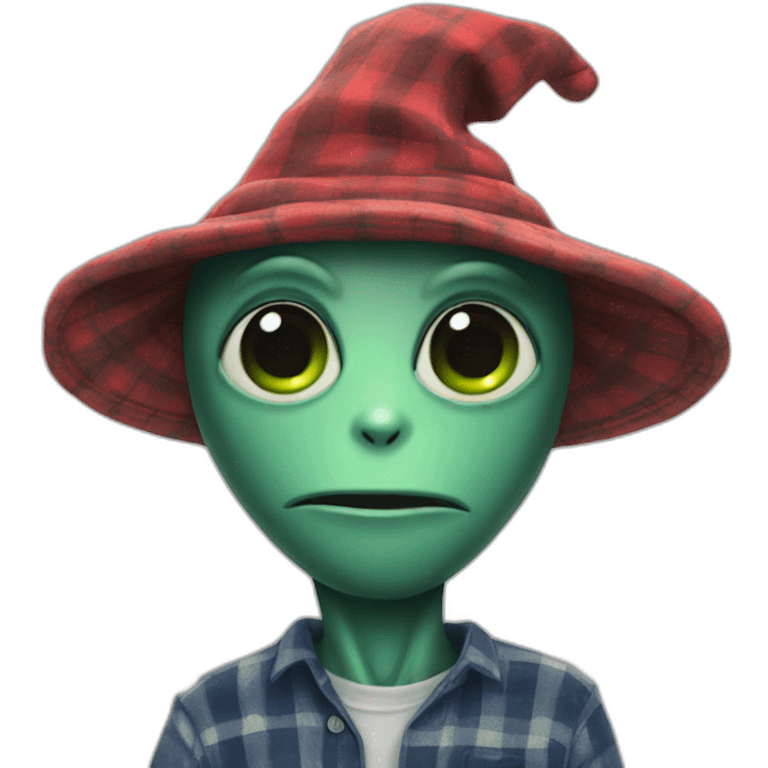 Alien in flannel hat emoji